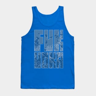 Fukuoka, Japan City Map Typography - Blueprint Tank Top